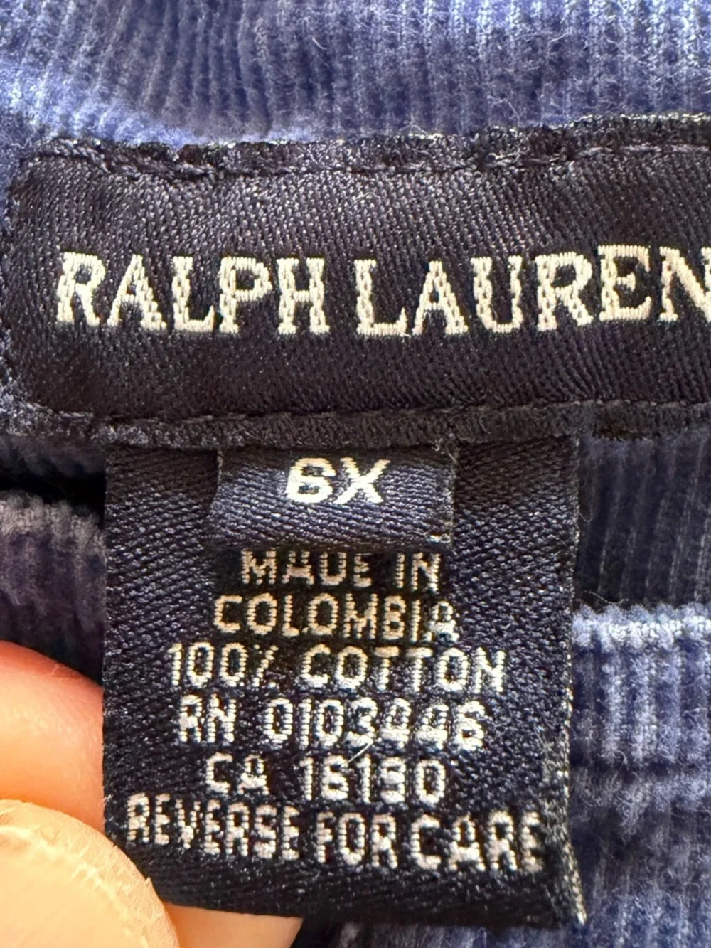 Ralph Lauren Blue Corduroy Pinafore Jumper Dress 6 6X